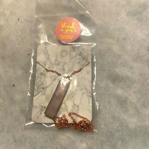 Gold bar necklace handmade with love